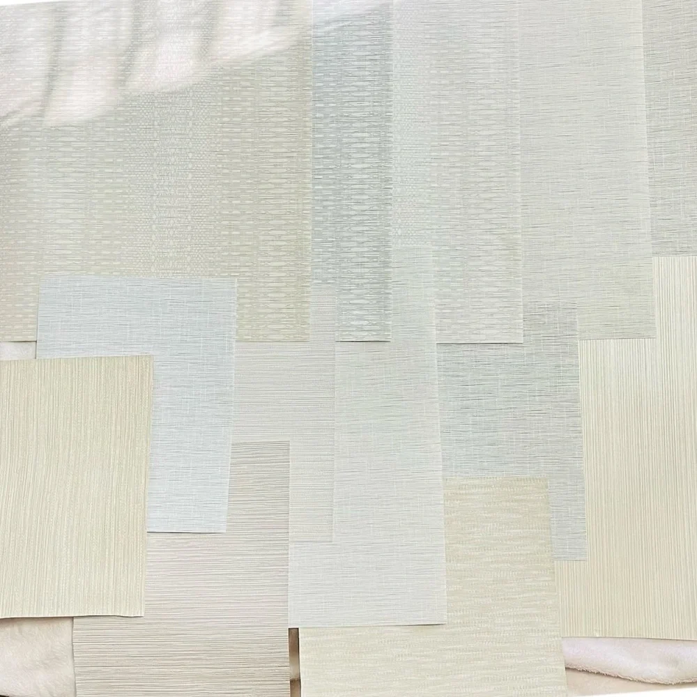 13 Assorted Wallpaper Sample Sheets in Neutral Colors & Similar Textured Pattern